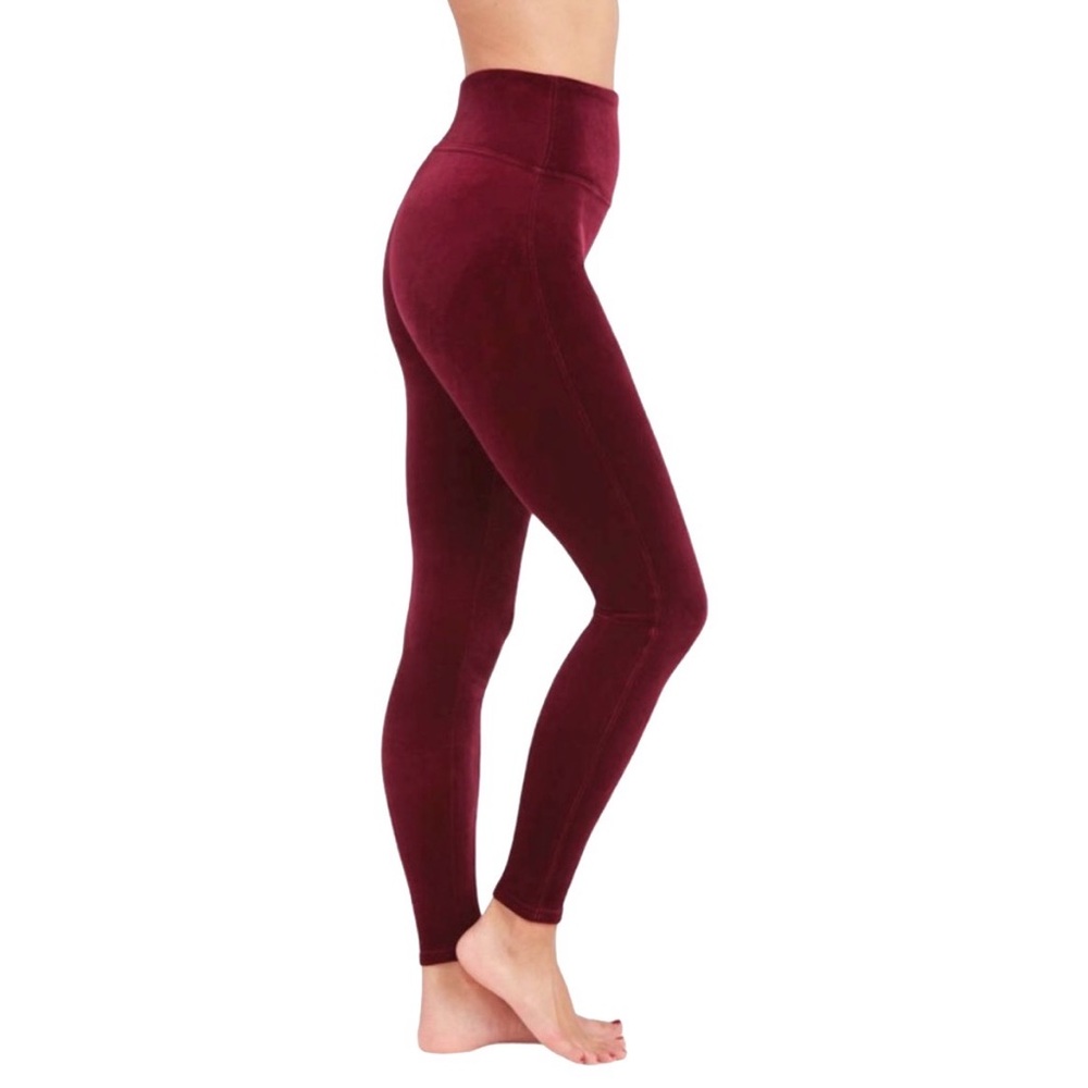 Spanx Velvet Leggings – Rich Burgundy – Size 1X - Picture 4 of 15